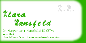 klara mansfeld business card